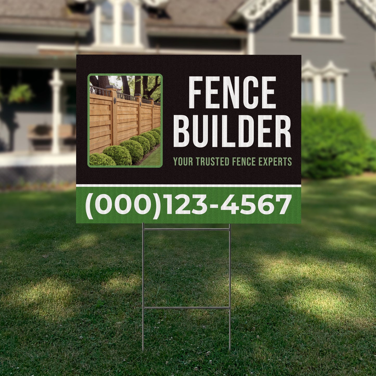 Fencing Services Yard Sign D7 -  BFS-FC-24x18-DS-D7-BFS-FC-24x18-SS-D7