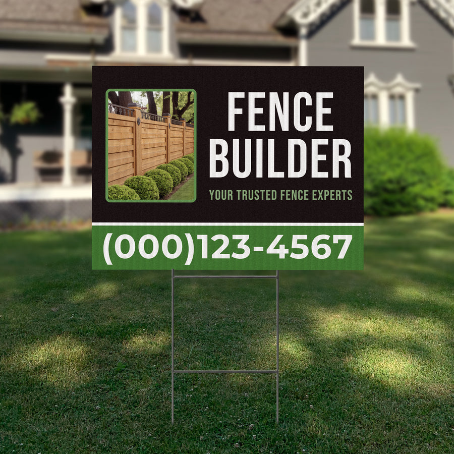 Fencing Services Yard Sign D7 -  BFS-FC-24x18-DS-D7-BFS-FC-24x18-SS-D7