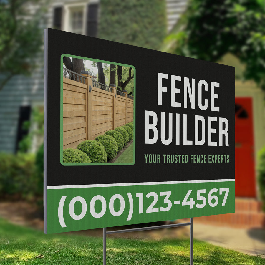 Fencing Services Yard Sign D7 -  BFS-FC-24x18-DS-D7-BFS-FC-24x18-SS-D7