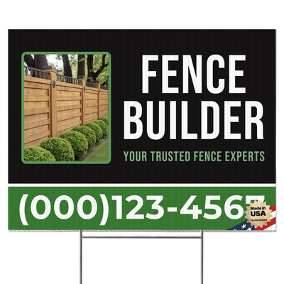 Fencing Services Yard Sign D7 -  BFS-FC-24x18-DS-D7-BFS-FC-24x18-SS-D7