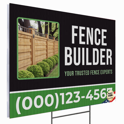 Fencing Services Yard Sign D7 -  BFS-FC-24x18-DS-D7-BFS-FC-24x18-SS-D7