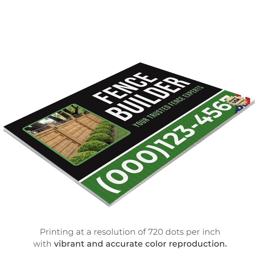 Fencing Services Yard Sign D7 -  BFS-FC-24x18-DS-D7-BFS-FC-24x18-SS-D7
