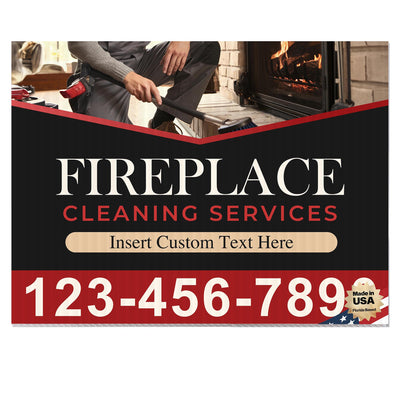 Fireplace Cleaning Services Yard Sign Design 1 -  BFS-FRPLC-24X18-DS-D1-BFS-FRPLC--24X18-SS-D1