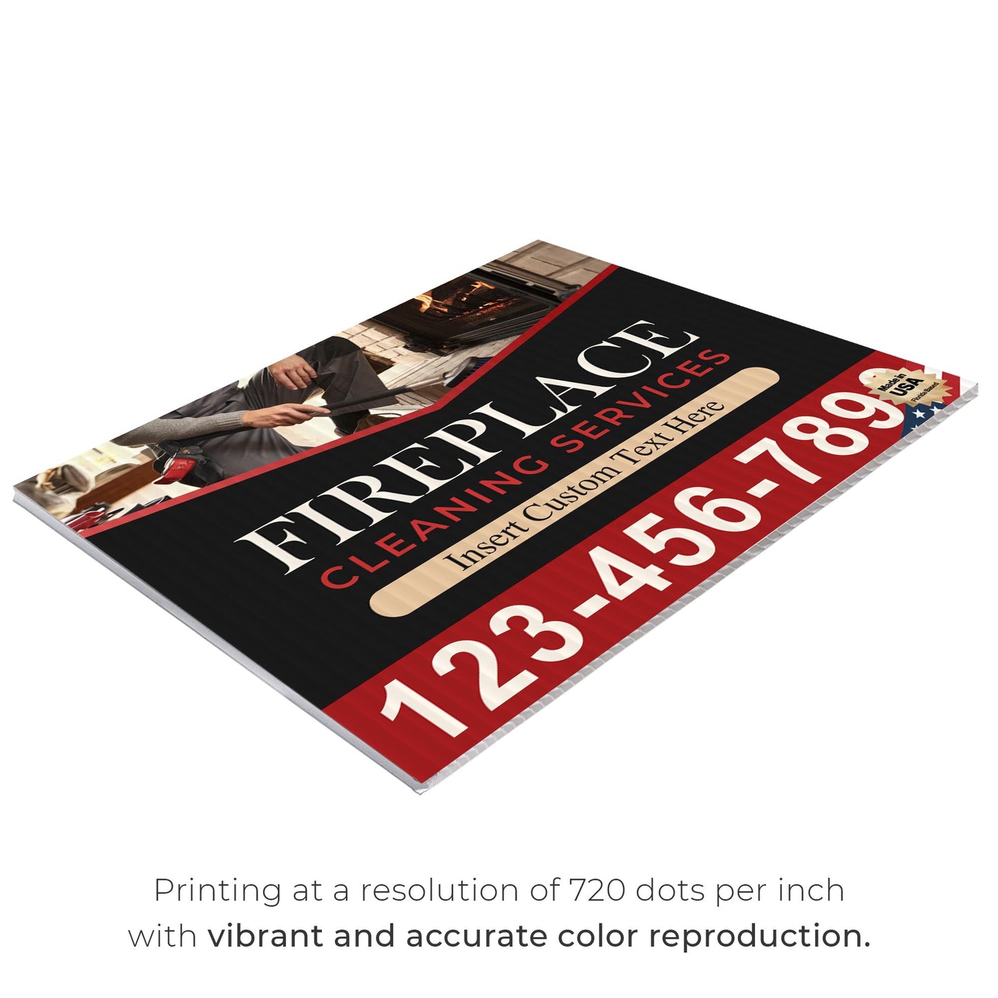 Fireplace Cleaning Services Yard Sign Design 1 -  BFS-FRPLC-24X18-DS-D1-BFS-FRPLC--24X18-SS-D1