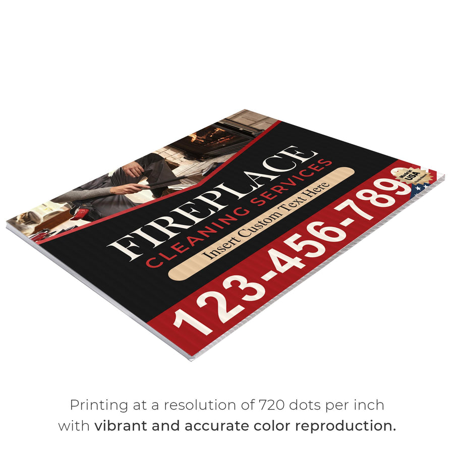 Fireplace Cleaning Services Yard Sign Design 1 -  BFS-FRPLC-24X18-DS-D1-BFS-FRPLC--24X18-SS-D1