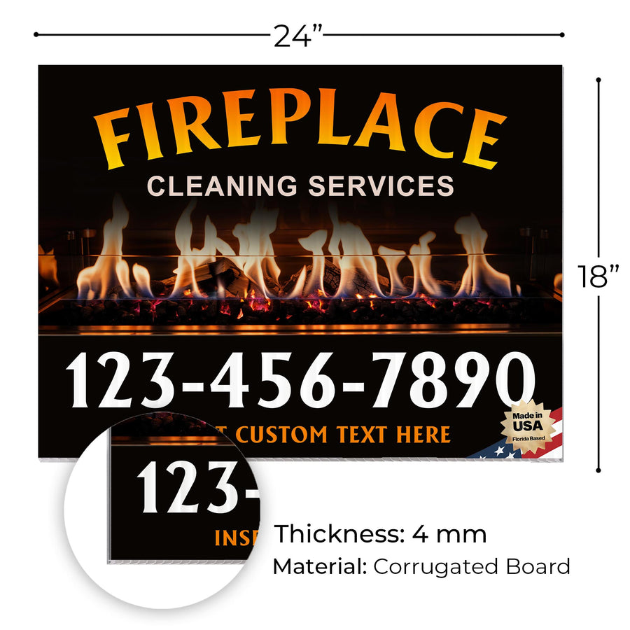 Fireplace Cleaning Services Yard Sign Design 2 -  BFS-FRPLC-24X18-DS-D2-BFS-FRPLC--24X18-SS-D2