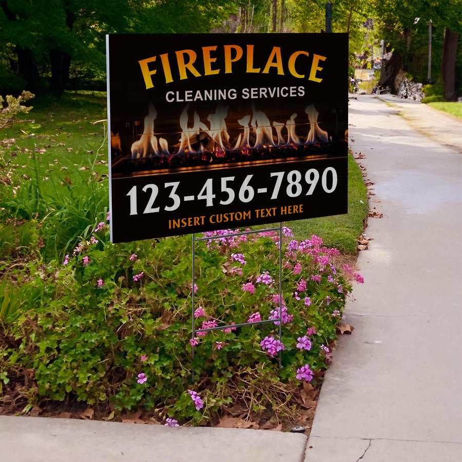 Fireplace Cleaning Services Yard Sign Design 2 -  BFS-FRPLC-24X18-DS-D2-BFS-FRPLC--24X18-SS-D2
