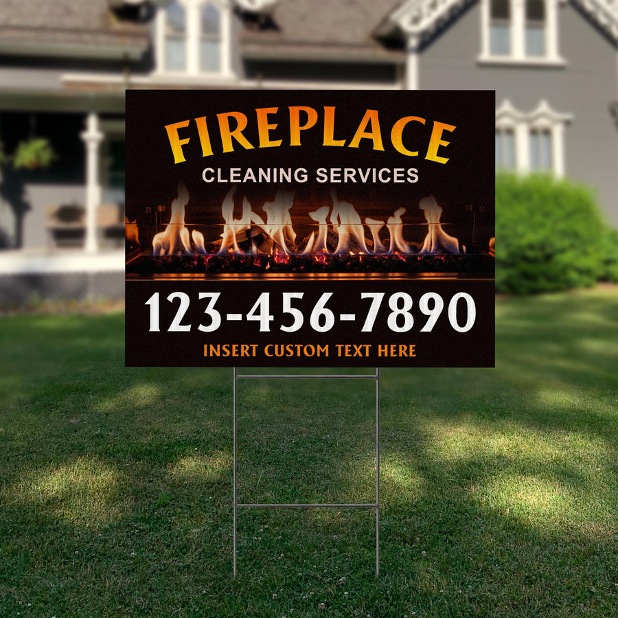 Fireplace Cleaning Services Yard Sign Design 2 -  BFS-FRPLC-24X18-DS-D2-BFS-FRPLC--24X18-SS-D2