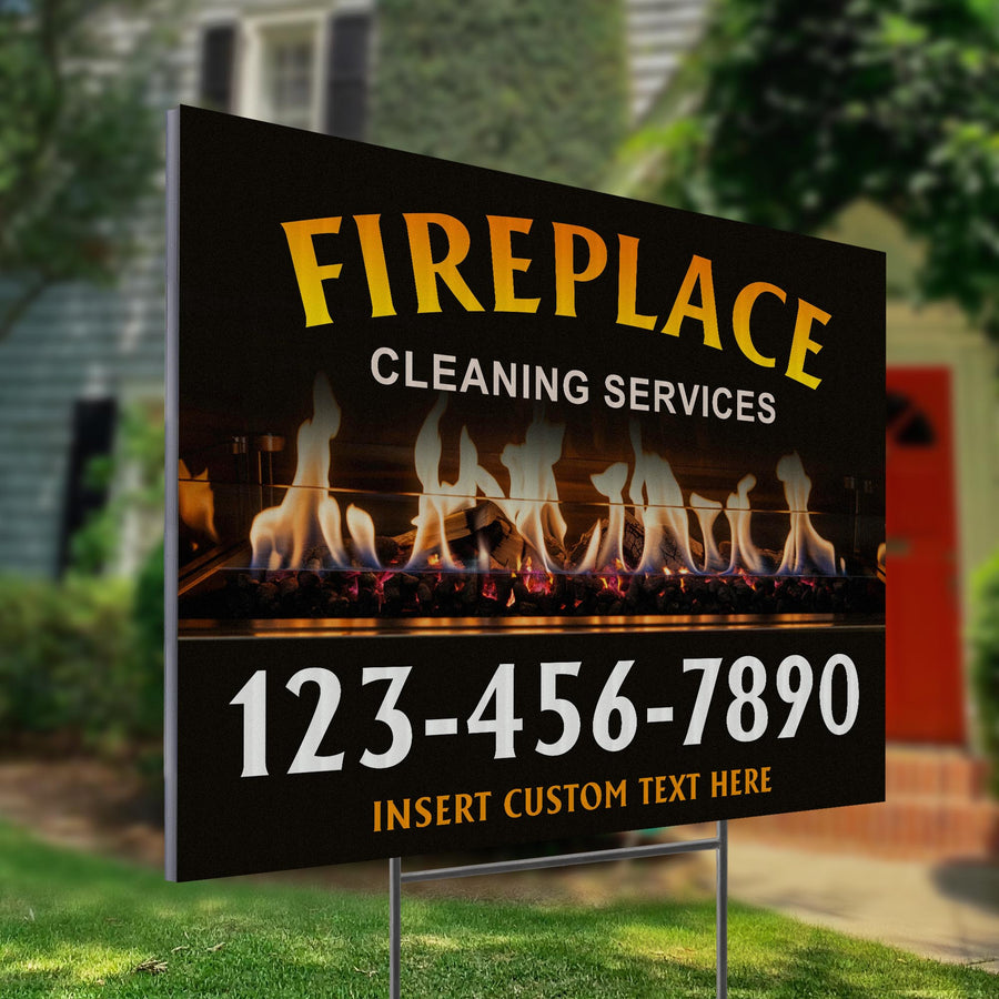 Fireplace Cleaning Services Yard Sign Design 2 -  BFS-FRPLC-24X18-DS-D2-BFS-FRPLC--24X18-SS-D2