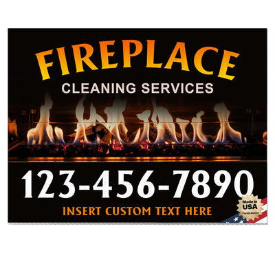 Fireplace Cleaning Services Yard Sign Design 2 -  BFS-FRPLC-24X18-DS-D2-BFS-FRPLC--24X18-SS-D2