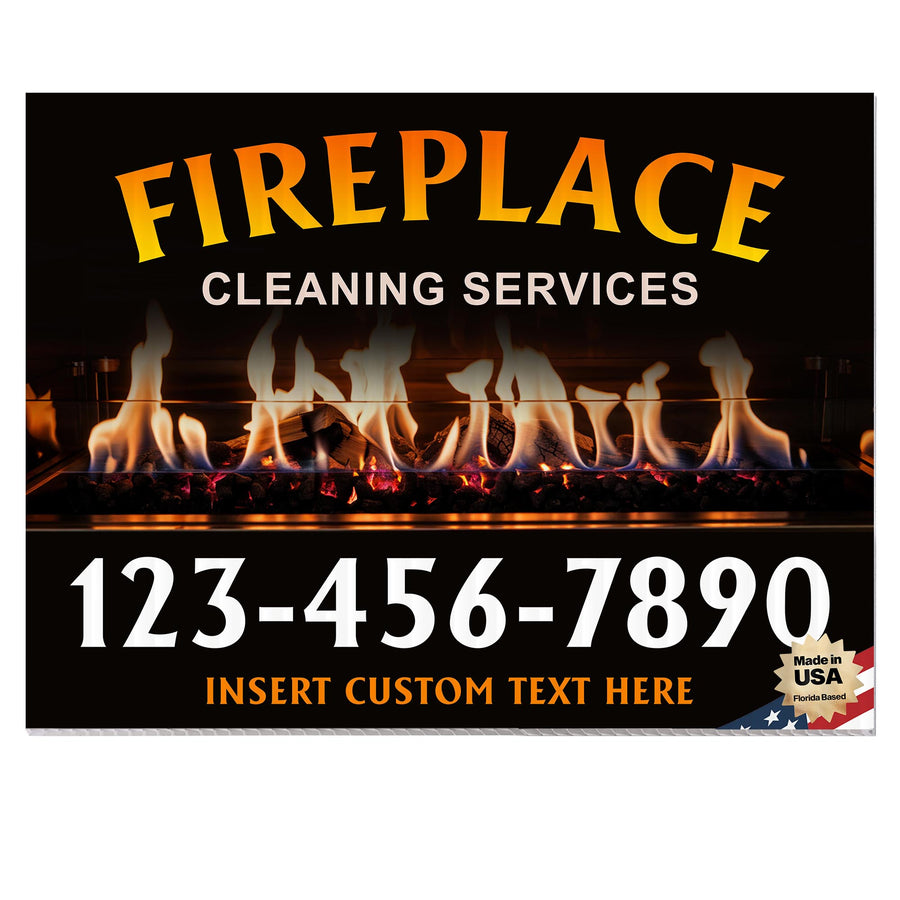 Fireplace Cleaning Services Yard Sign Design 2 -  BFS-FRPLC-24X18-DS-D2-BFS-FRPLC--24X18-SS-D2