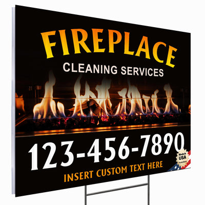 Fireplace Cleaning Services Yard Sign Design 2 -  BFS-FRPLC-24X18-DS-D2-BFS-FRPLC--24X18-SS-D2