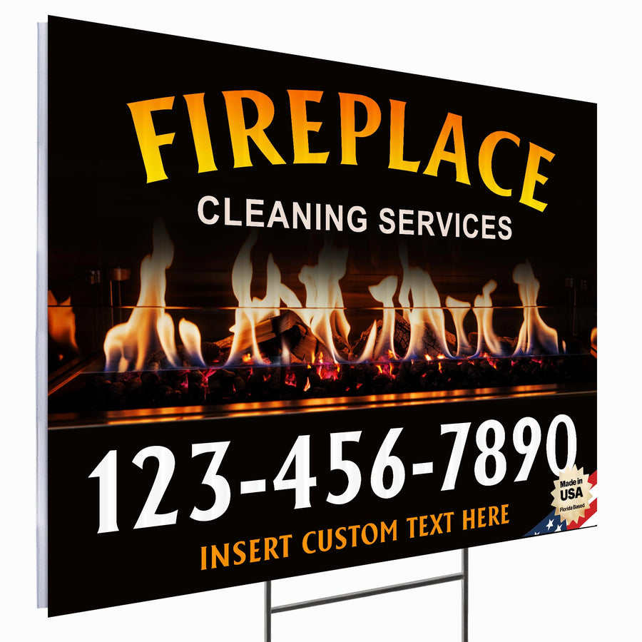 Fireplace Cleaning Services Yard Sign Design 2 -  BFS-FRPLC-24X18-DS-D2-BFS-FRPLC--24X18-SS-D2