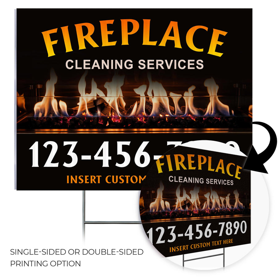 Fireplace Cleaning Services Yard Sign Design 2 -  BFS-FRPLC-24X18-DS-D2-BFS-FRPLC--24X18-SS-D2