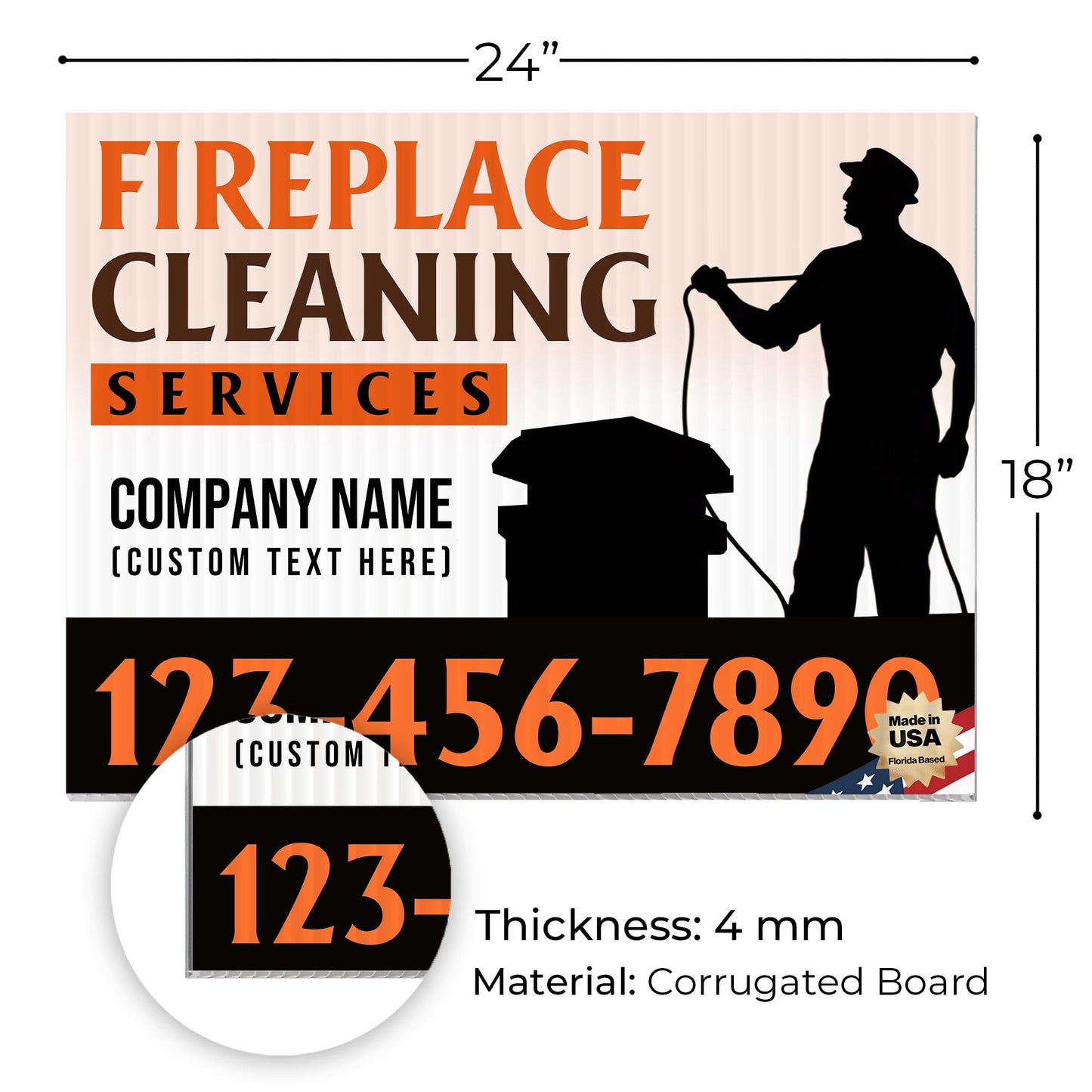 Fireplace Cleaning Services Yard Sign Design 3 -  BFS-FRPLC-24X18-DS-D3-BFS-FRPLC--24X18-SS-D3