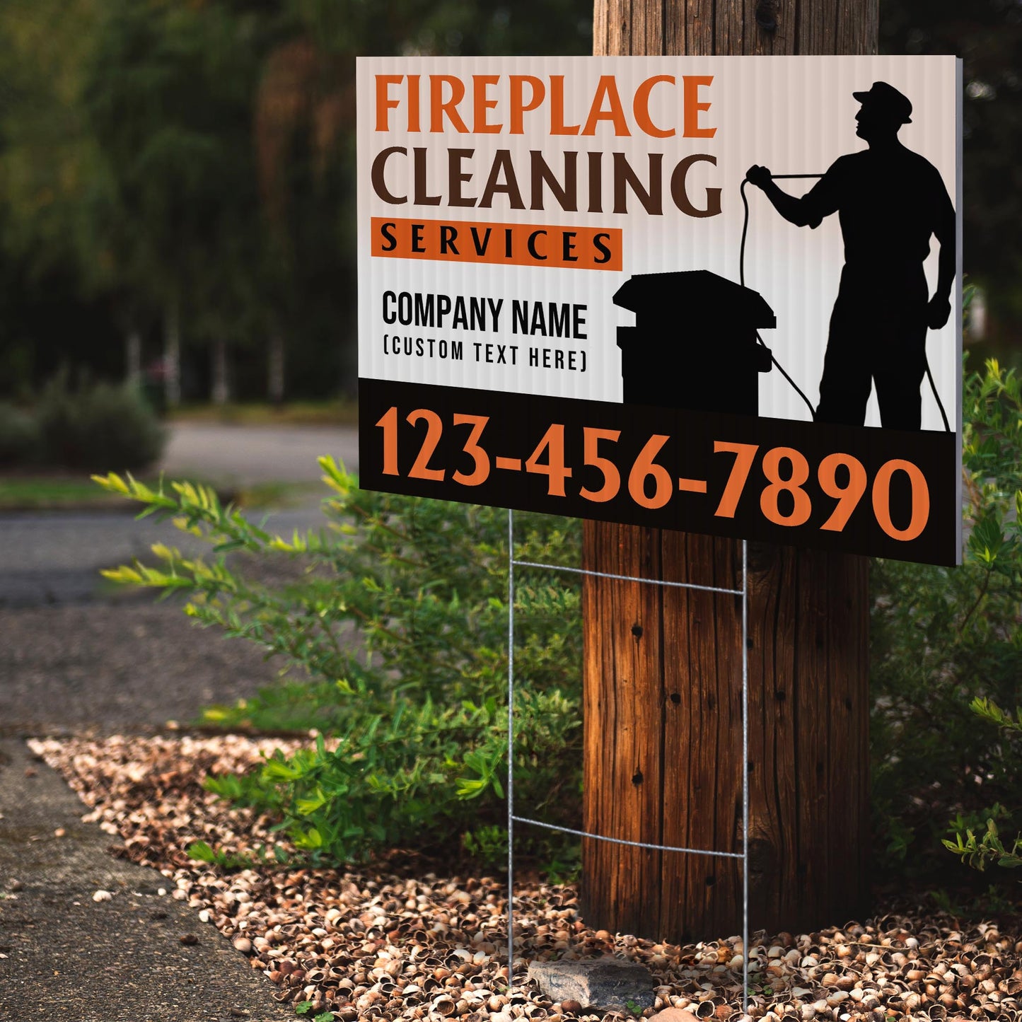 Fireplace Cleaning Services Yard Sign Design 3 -  BFS-FRPLC-24X18-DS-D3-BFS-FRPLC--24X18-SS-D3