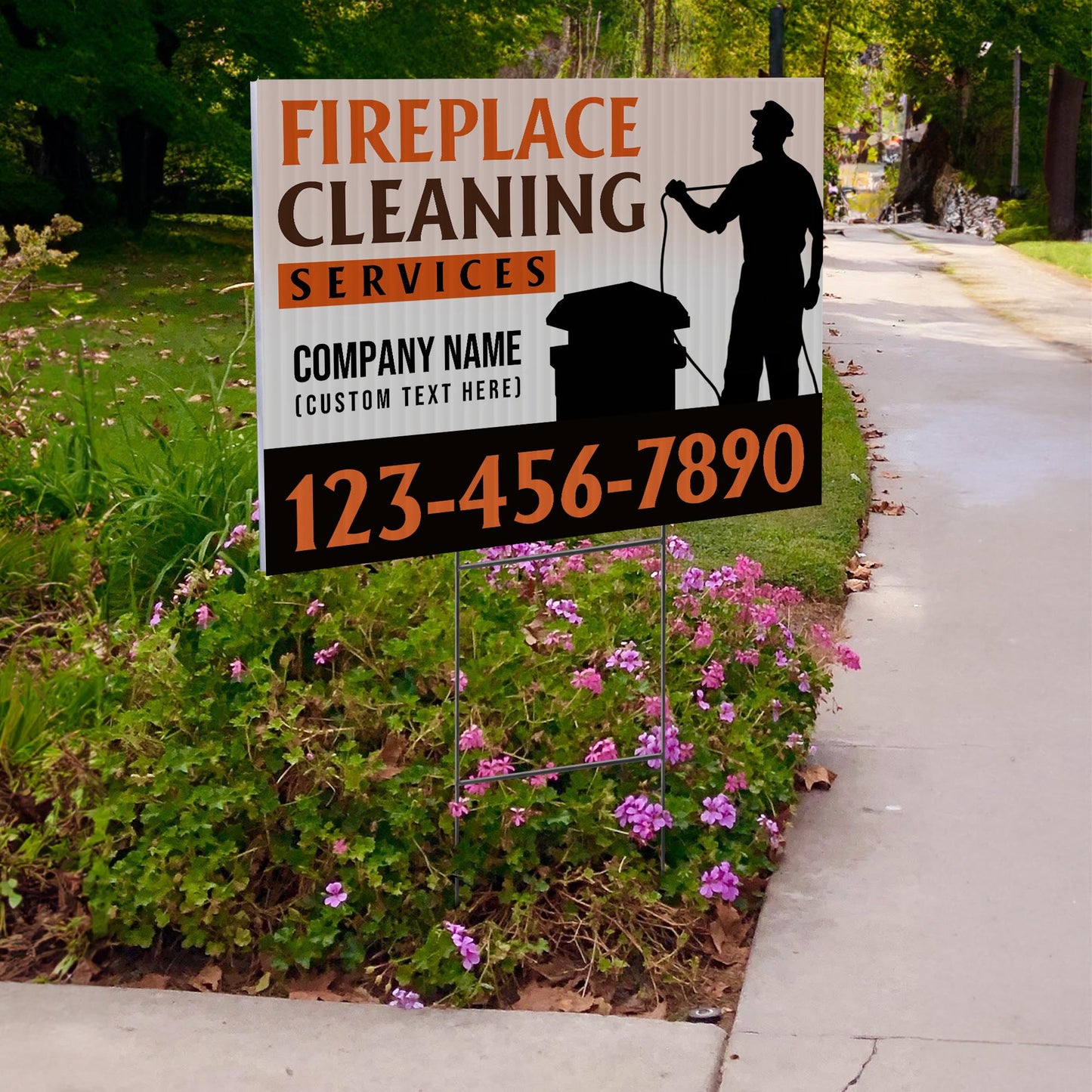 Fireplace Cleaning Services Yard Sign Design 3 -  BFS-FRPLC-24X18-DS-D3-BFS-FRPLC--24X18-SS-D3