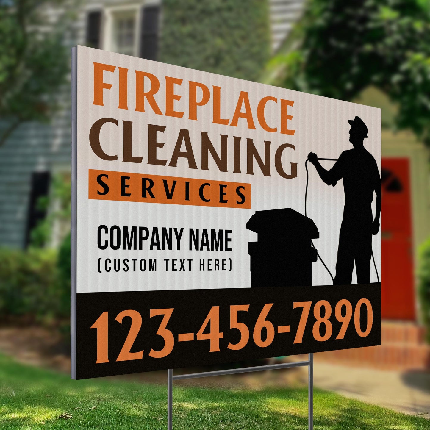 Fireplace Cleaning Services Yard Sign Design 3 -  BFS-FRPLC-24X18-DS-D3-BFS-FRPLC--24X18-SS-D3