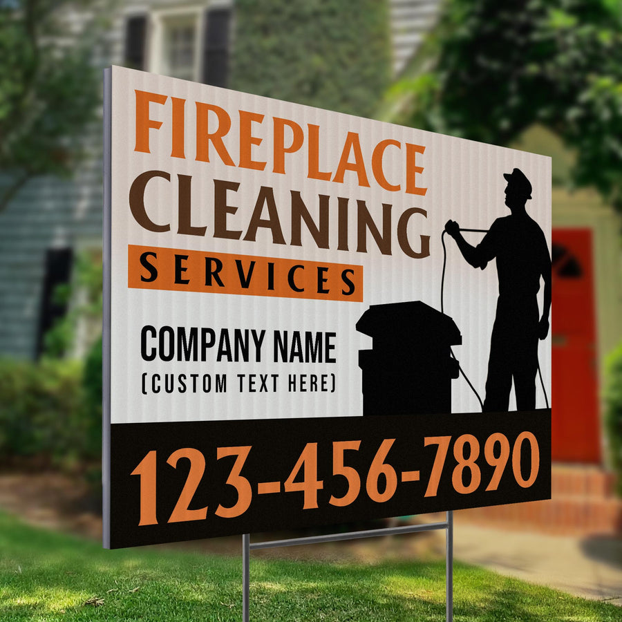 Fireplace Cleaning Services Yard Sign Design 3 -  BFS-FRPLC-24X18-DS-D3-BFS-FRPLC--24X18-SS-D3