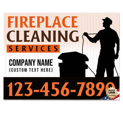 Fireplace Cleaning Services Yard Sign Design 3 -  BFS-FRPLC-24X18-DS-D3-BFS-FRPLC--24X18-SS-D3