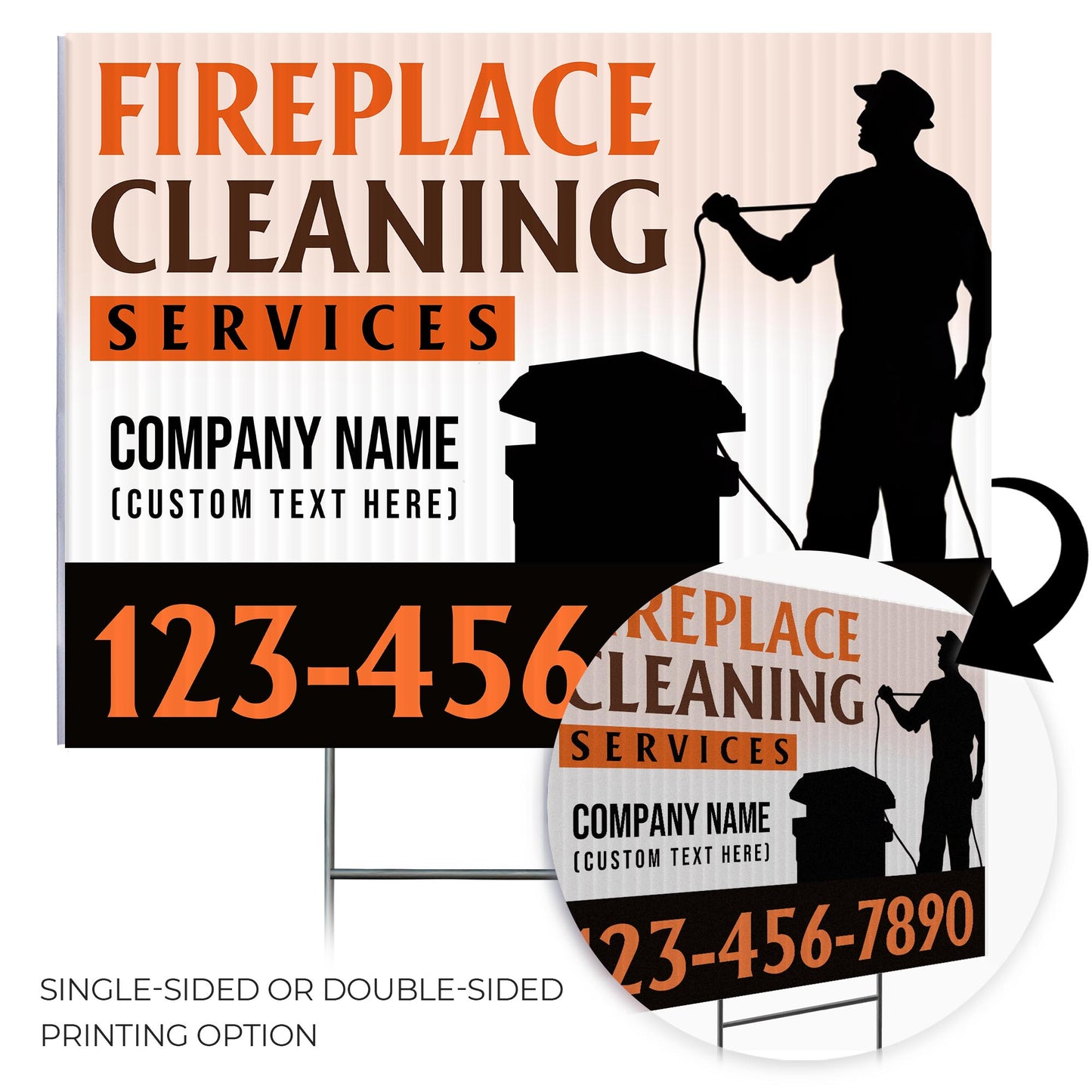 Fireplace Cleaning Services Yard Sign Design 3 -  BFS-FRPLC-24X18-DS-D3-BFS-FRPLC--24X18-SS-D3
