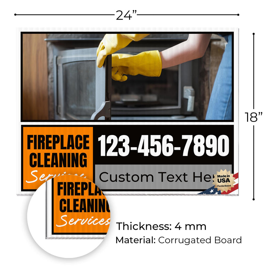 Fireplace Cleaning Services Yard Sign Design 4 -  BFS-FRPLC-24X18-DS-D4-BFS-FRPLC--24X18-SS-D4