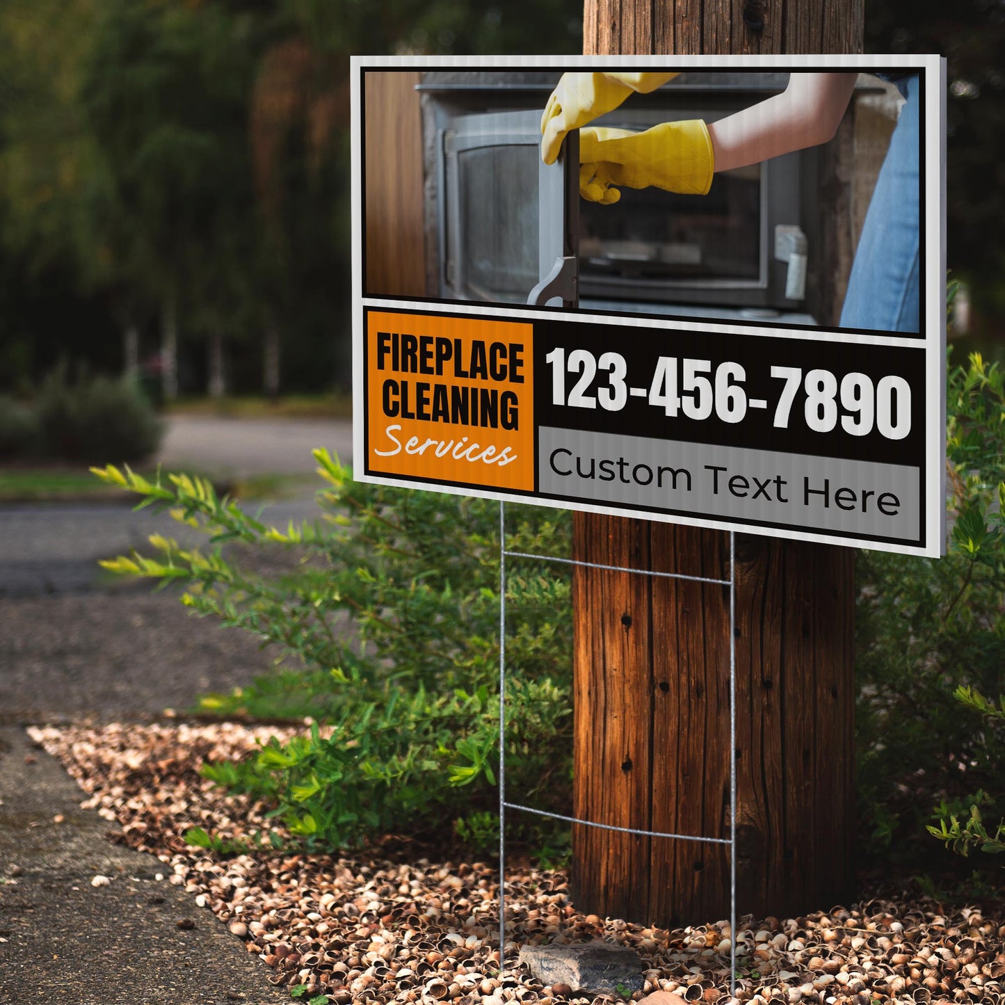 Fireplace Cleaning Services Yard Sign Design 4 -  BFS-FRPLC-24X18-DS-D4-BFS-FRPLC--24X18-SS-D4