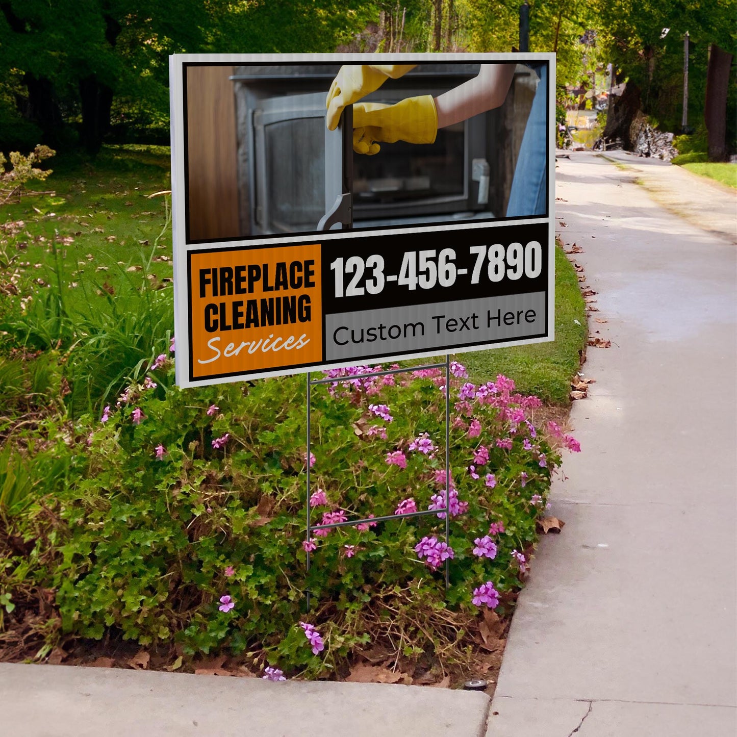 Fireplace Cleaning Services Yard Sign Design 4 -  BFS-FRPLC-24X18-DS-D4-BFS-FRPLC--24X18-SS-D4