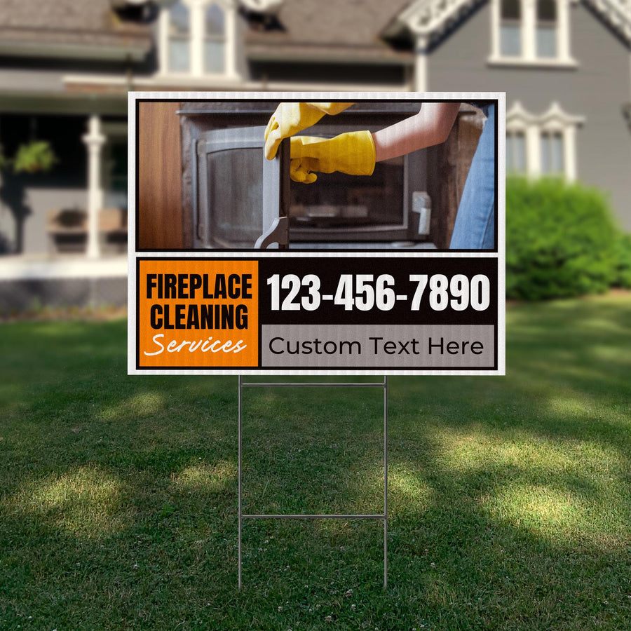 Fireplace Cleaning Services Yard Sign Design 4 -  BFS-FRPLC-24X18-DS-D4-BFS-FRPLC--24X18-SS-D4