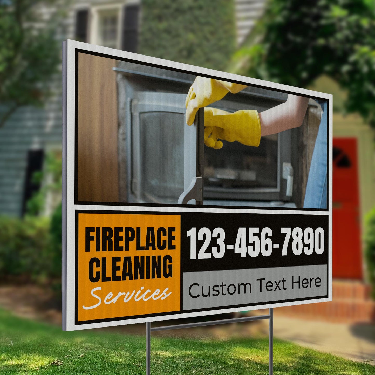 Fireplace Cleaning Services Yard Sign Design 4 -  BFS-FRPLC-24X18-DS-D4-BFS-FRPLC--24X18-SS-D4
