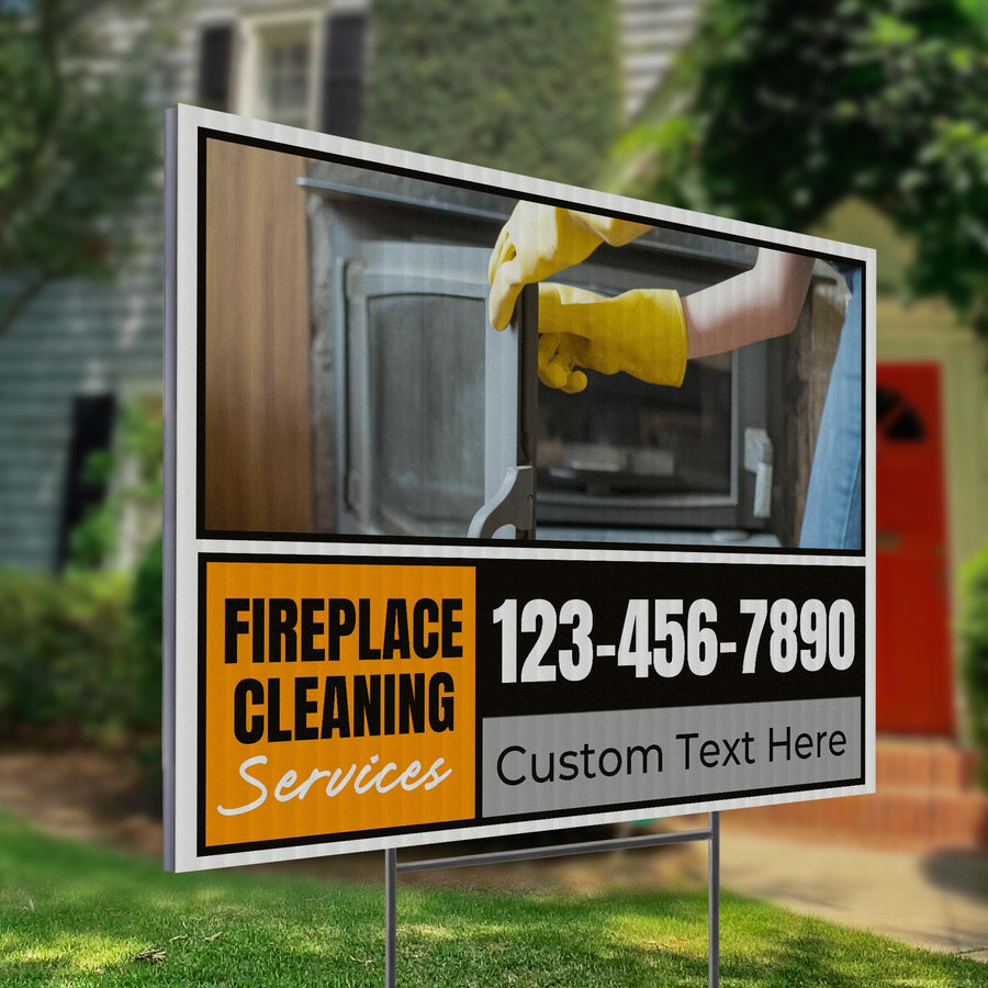 Fireplace Cleaning Services Yard Sign Design 4 -  BFS-FRPLC-24X18-DS-D4-BFS-FRPLC--24X18-SS-D4
