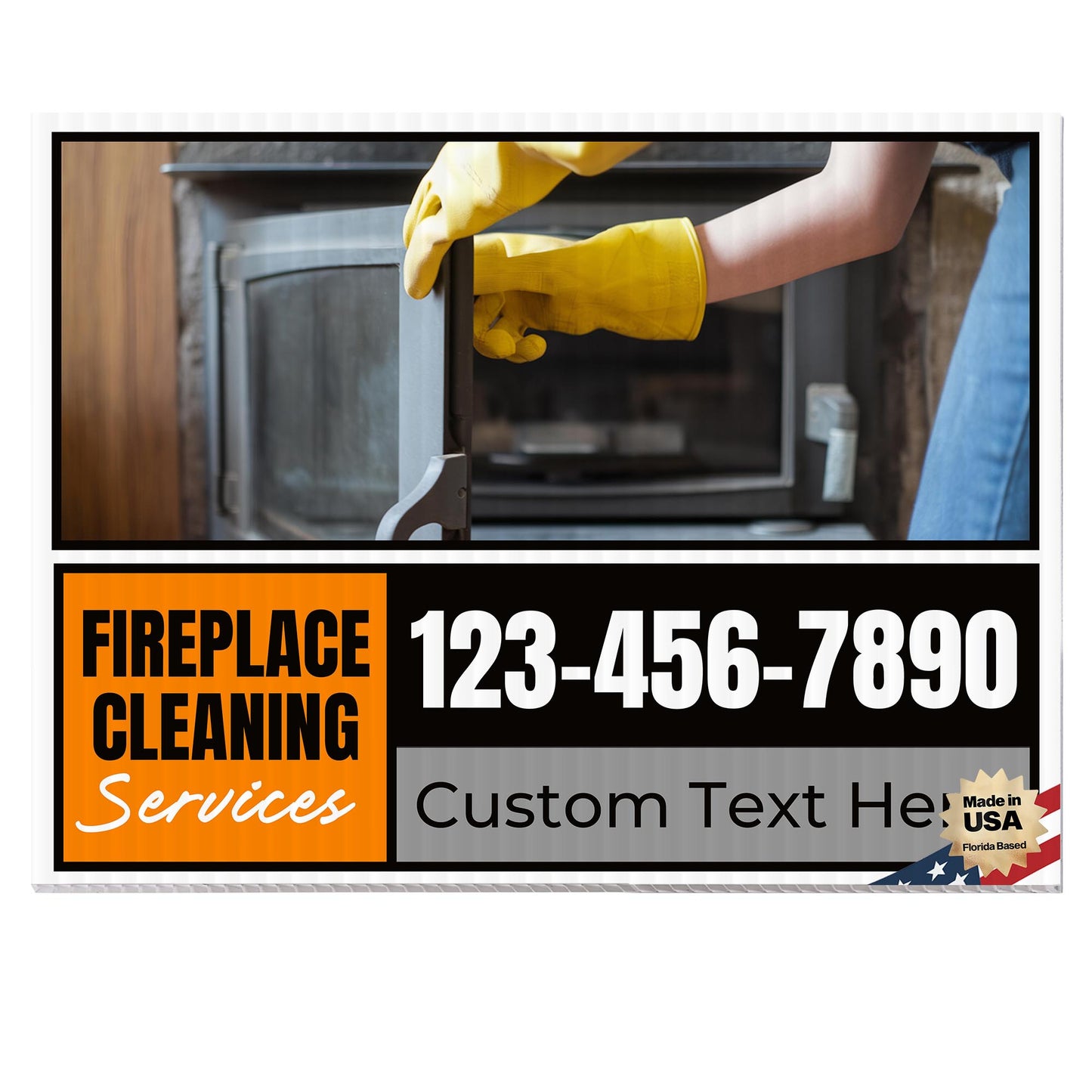 Fireplace Cleaning Services Yard Sign Design 4 -  BFS-FRPLC-24X18-DS-D4-BFS-FRPLC--24X18-SS-D4