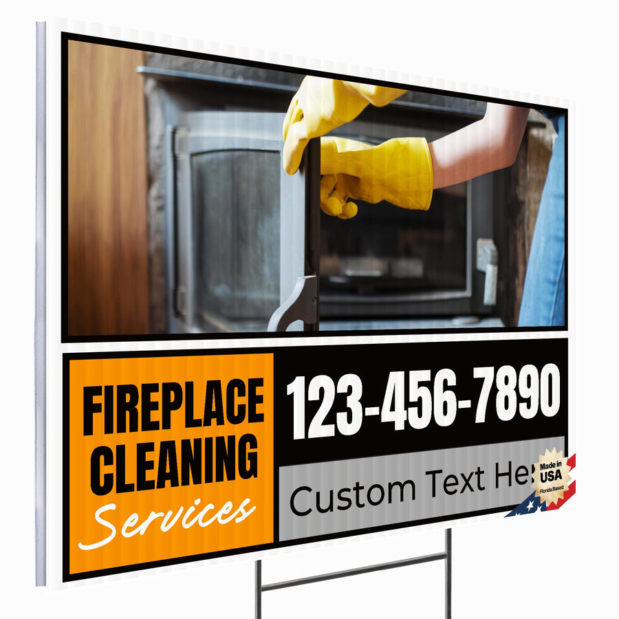 Fireplace Cleaning Services Yard Sign Design 4 -  BFS-FRPLC-24X18-DS-D4-BFS-FRPLC--24X18-SS-D4