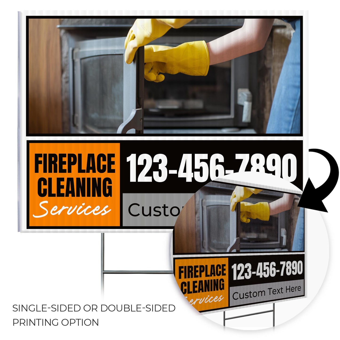 Fireplace Cleaning Services Yard Sign Design 4 -  BFS-FRPLC-24X18-DS-D4-BFS-FRPLC--24X18-SS-D4