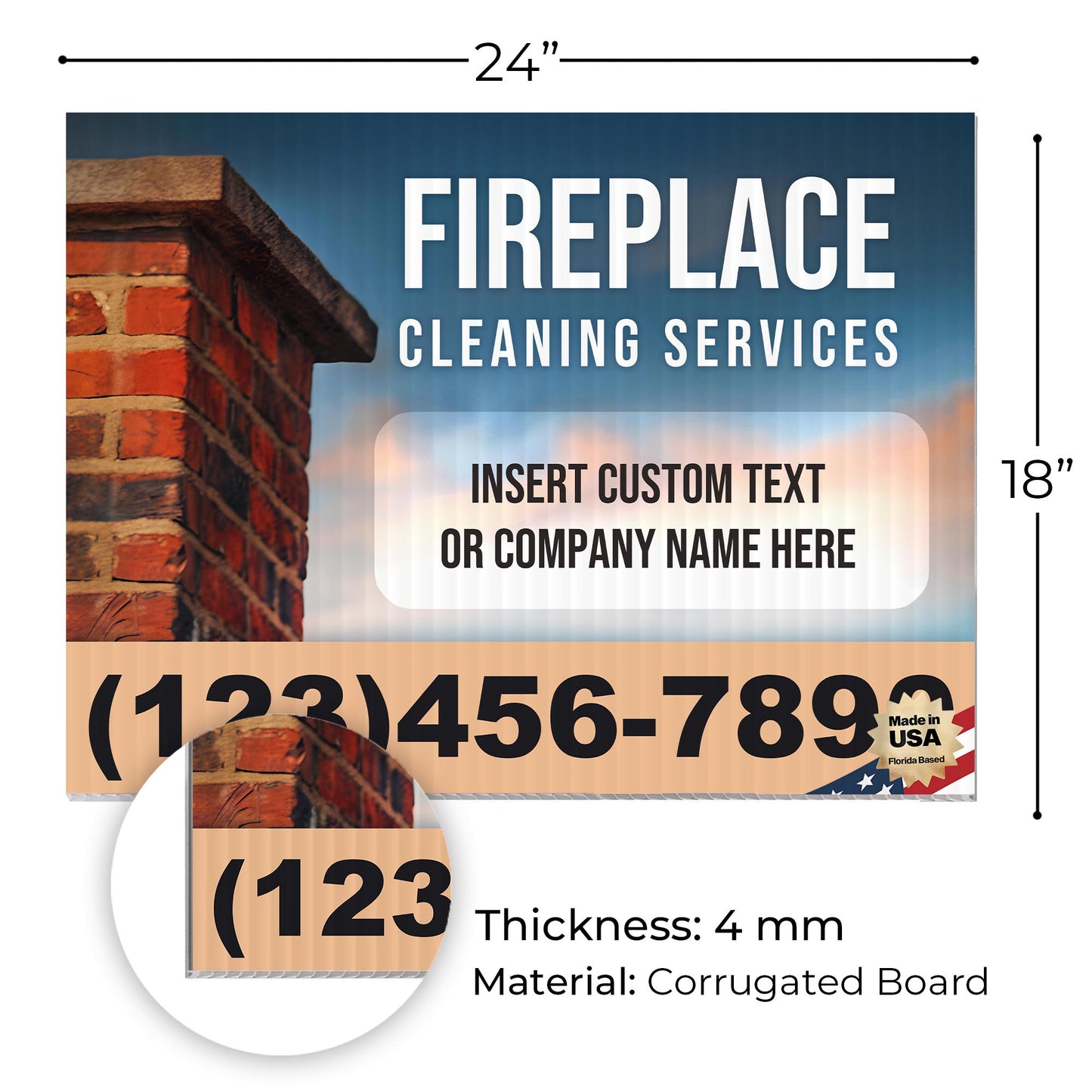 Fireplace Cleaning Services Yard Sign Design 5 -  BFS-FRPLC-24X18-DS-D5-BFS-FRPLC--24X18-SS-D5