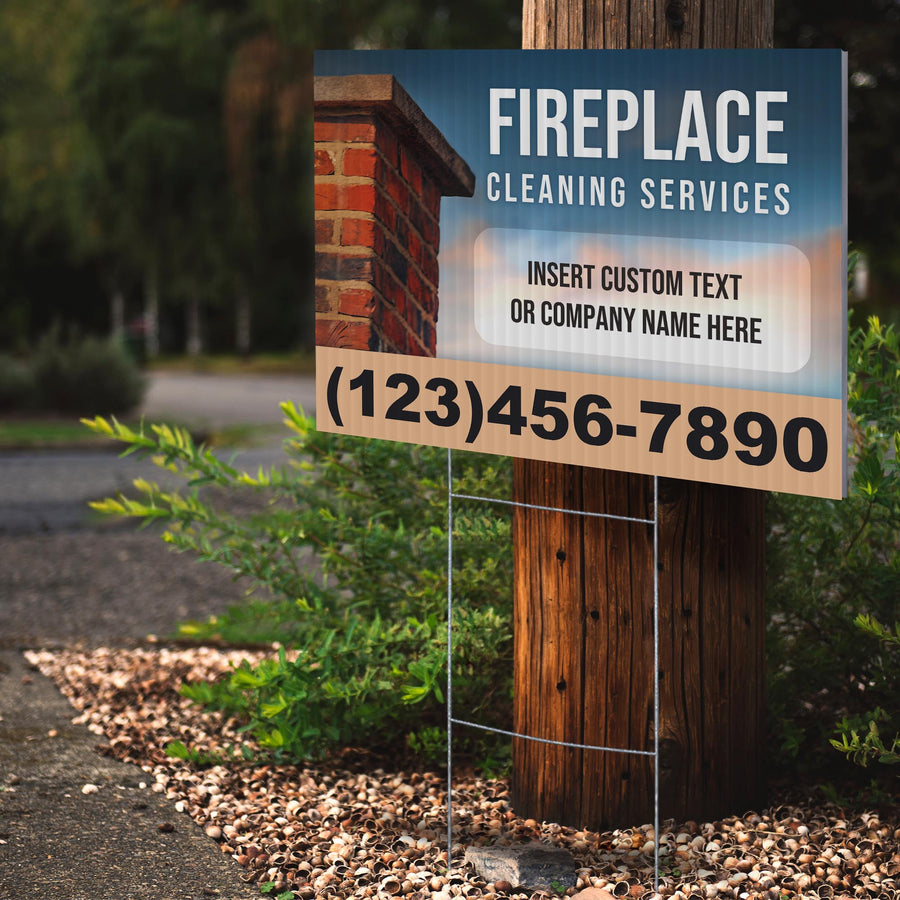 Fireplace Cleaning Services Yard Sign Design 5 -  BFS-FRPLC-24X18-DS-D5-BFS-FRPLC--24X18-SS-D5