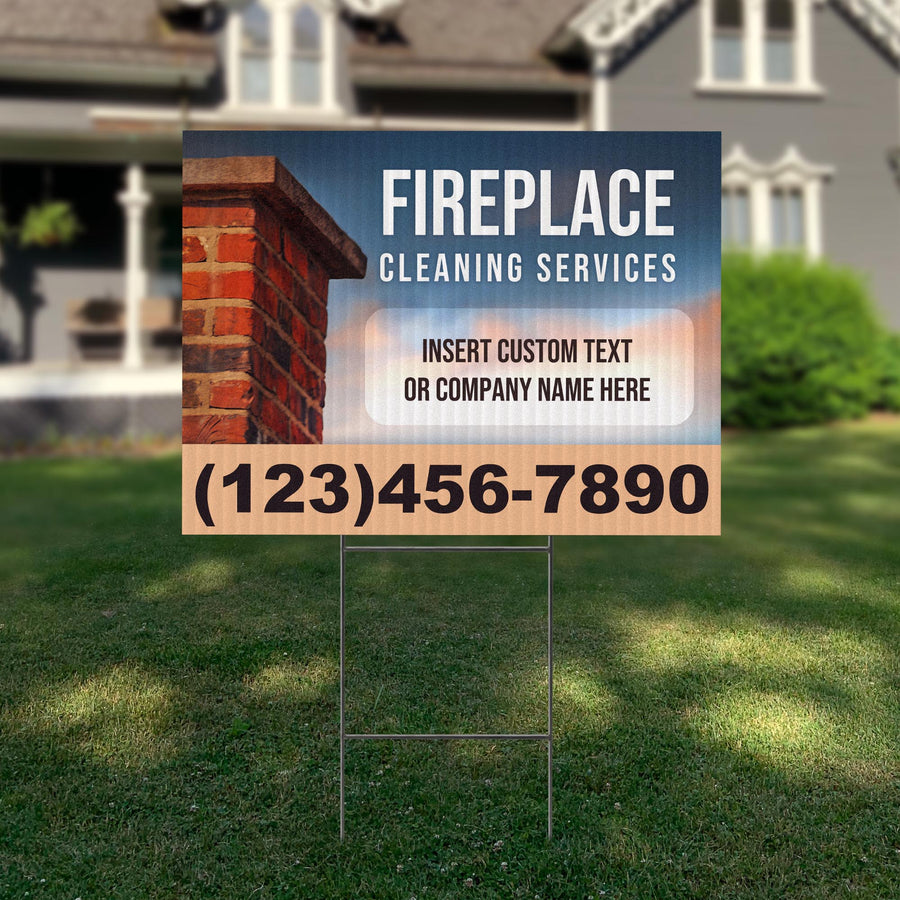 Fireplace Cleaning Services Yard Sign Design 5 -  BFS-FRPLC-24X18-DS-D5-BFS-FRPLC--24X18-SS-D5