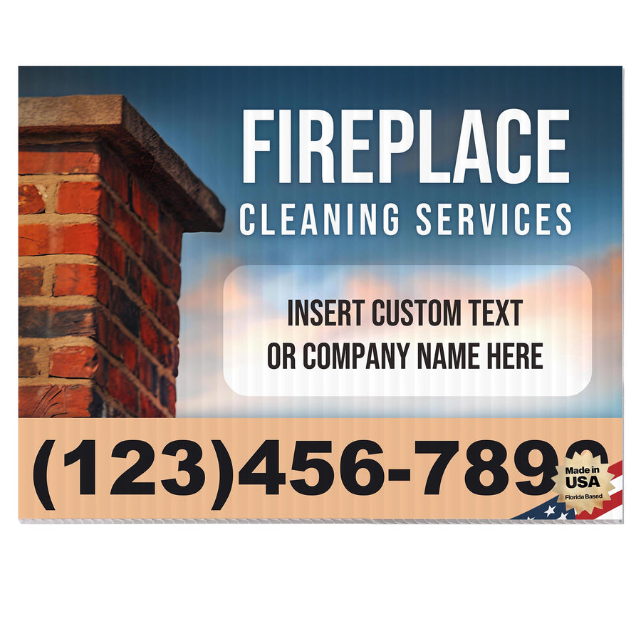Fireplace Cleaning Services Yard Sign Design 5 -  BFS-FRPLC-24X18-DS-D5-BFS-FRPLC--24X18-SS-D5
