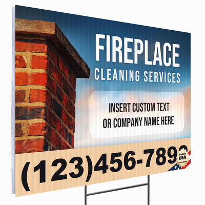 Fireplace Cleaning Services Yard Sign Design 5 -  BFS-FRPLC-24X18-DS-D5-BFS-FRPLC--24X18-SS-D5