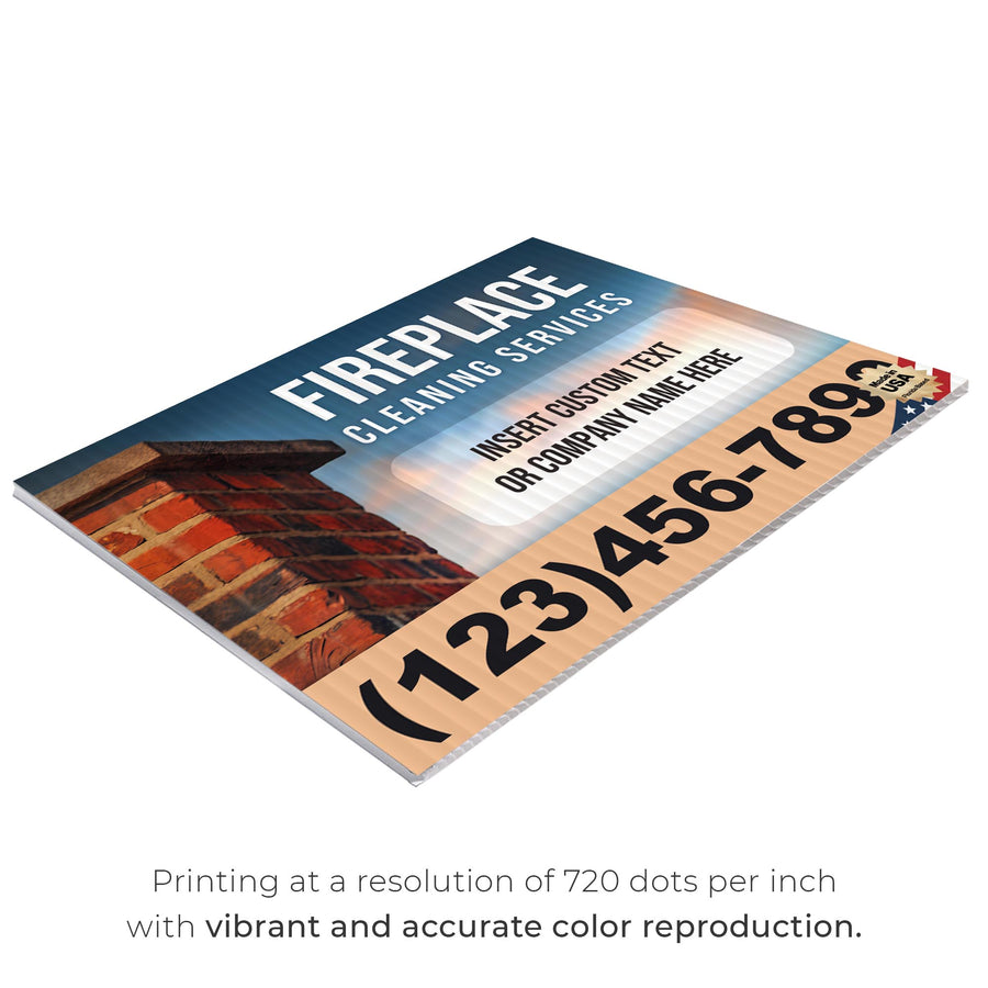 Fireplace Cleaning Services Yard Sign Design 5 -  BFS-FRPLC-24X18-DS-D5-BFS-FRPLC--24X18-SS-D5
