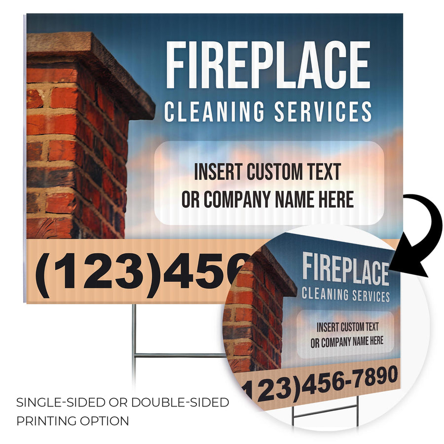 Fireplace Cleaning Services Yard Sign Design 5 -  BFS-FRPLC-24X18-DS-D5-BFS-FRPLC--24X18-SS-D5