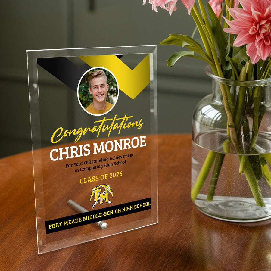 Fort Meade Middle-Senior High School Glass Plaque Design 1