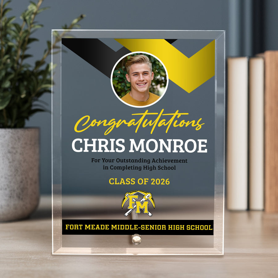 Fort Meade Middle-Senior High School Glass Plaque Design 1
