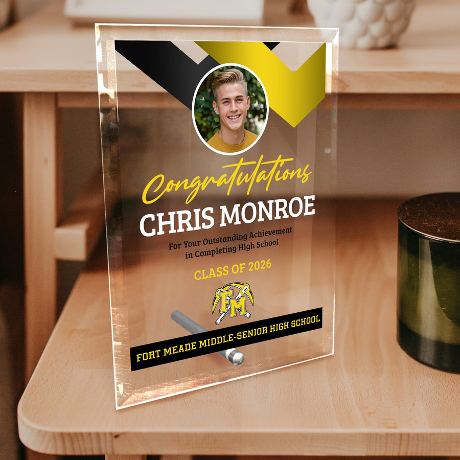 Fort Meade Middle-Senior High School Glass Plaque Design 1