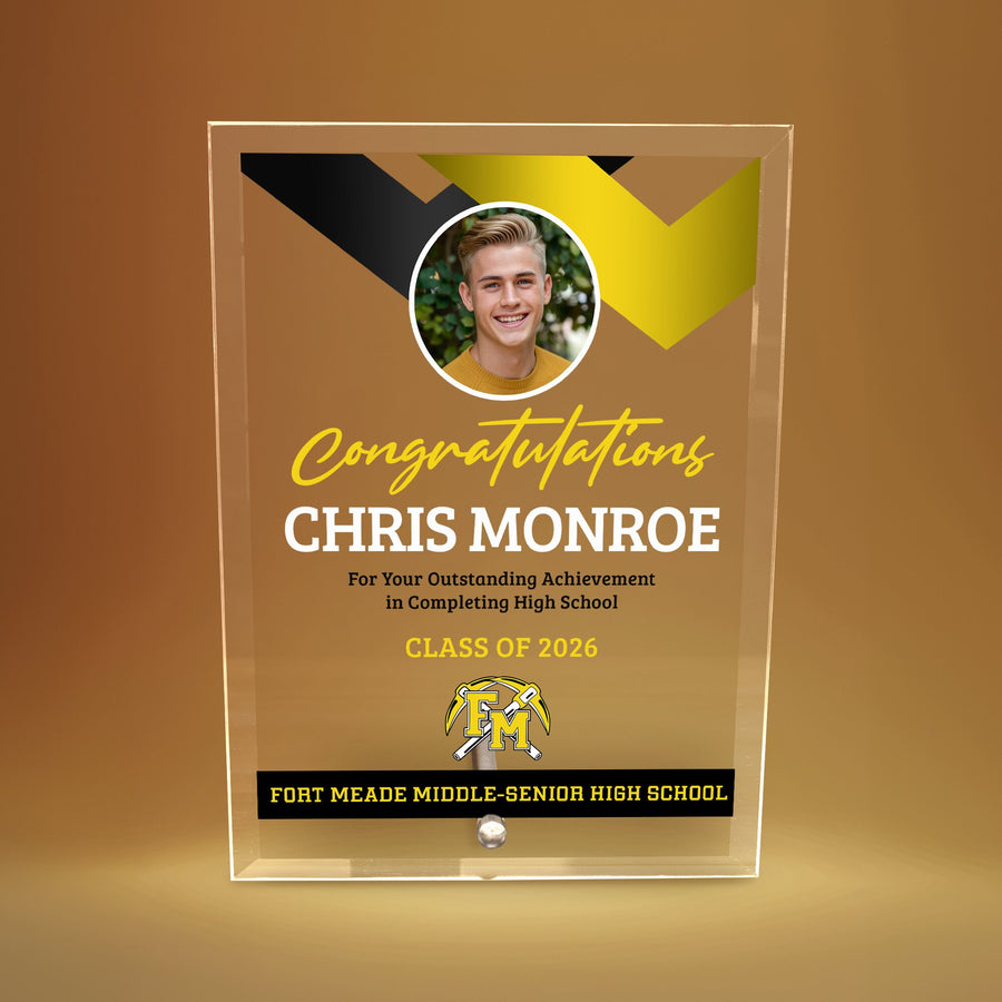 Fort Meade Middle-Senior High School Glass Plaque Design 1