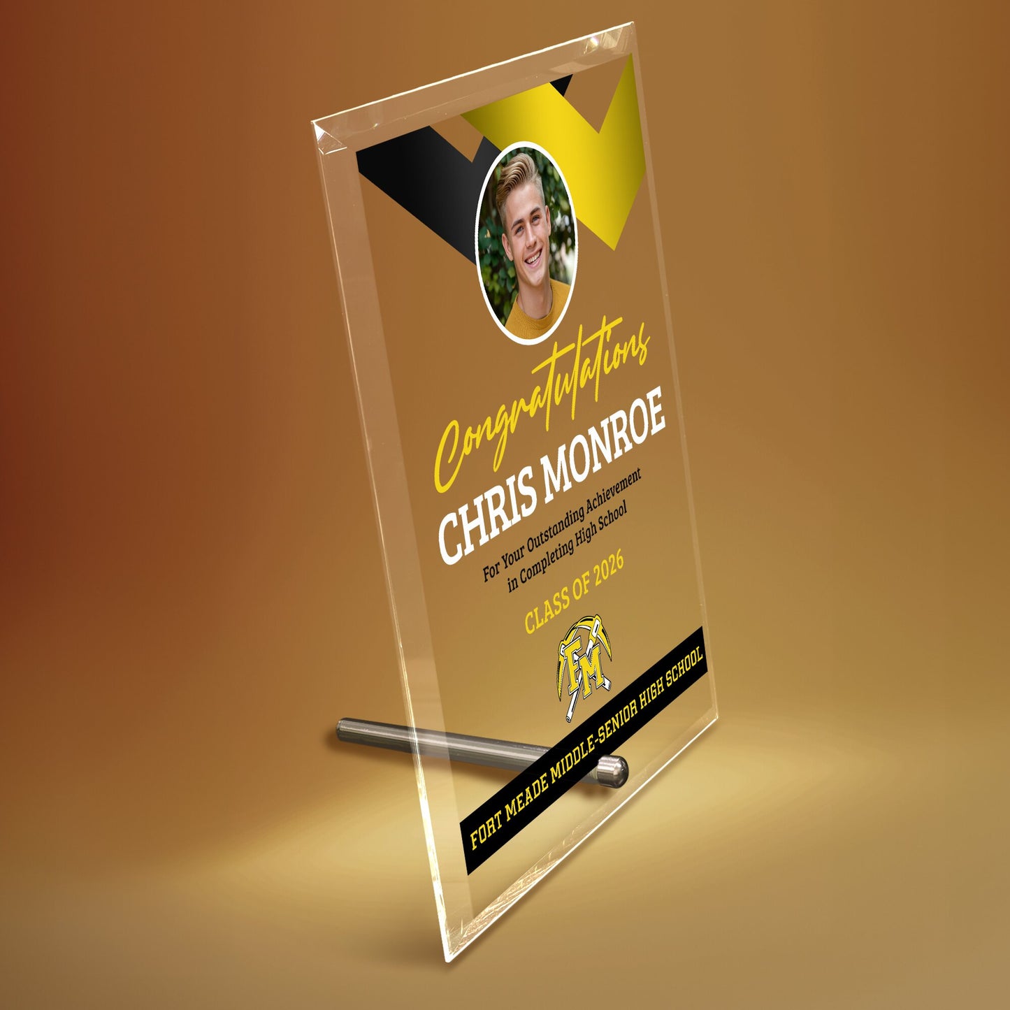 Fort Meade Middle-Senior High School Glass Plaque Design 1
