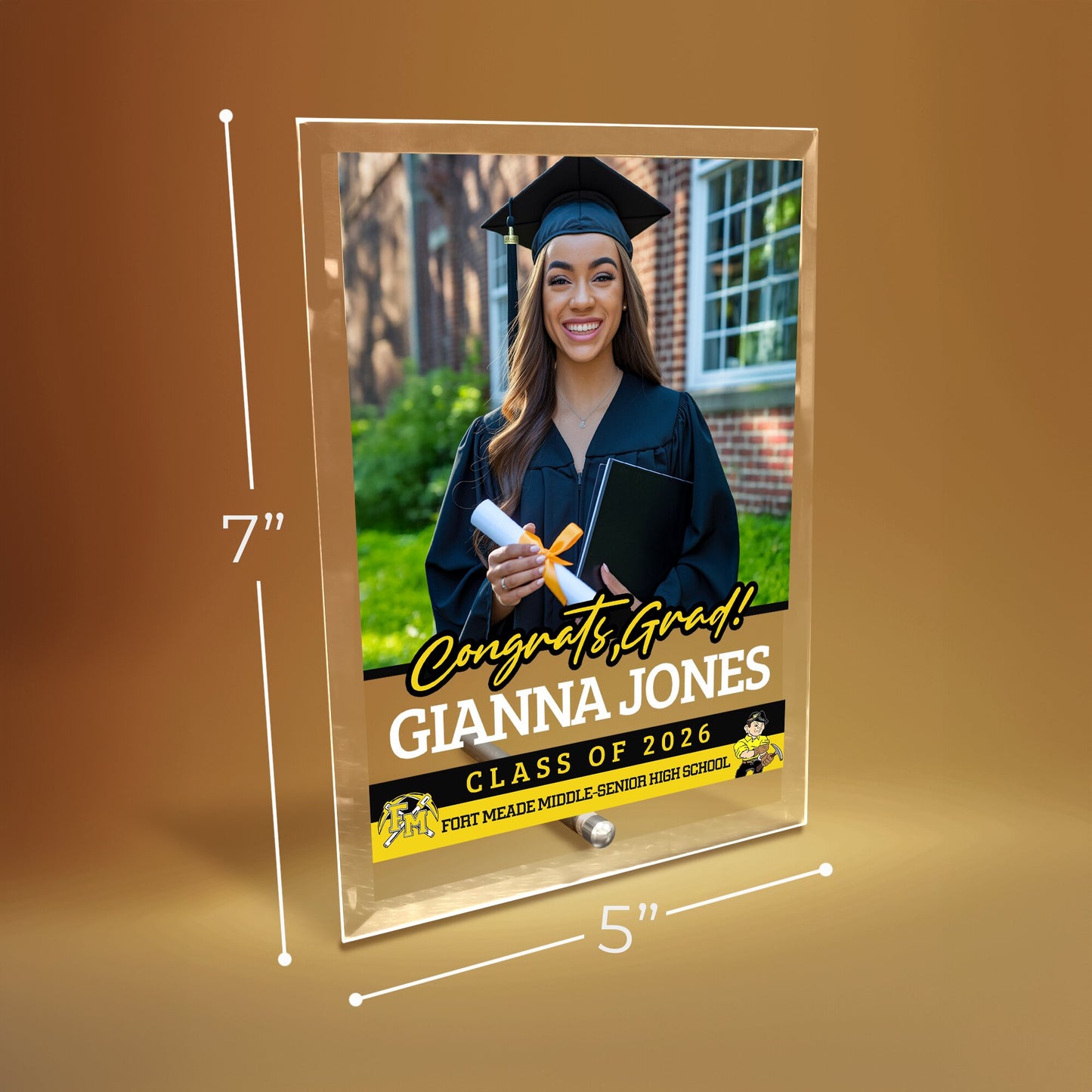 Fort Meade Middle-Senior High School Glass Plaque Design 2