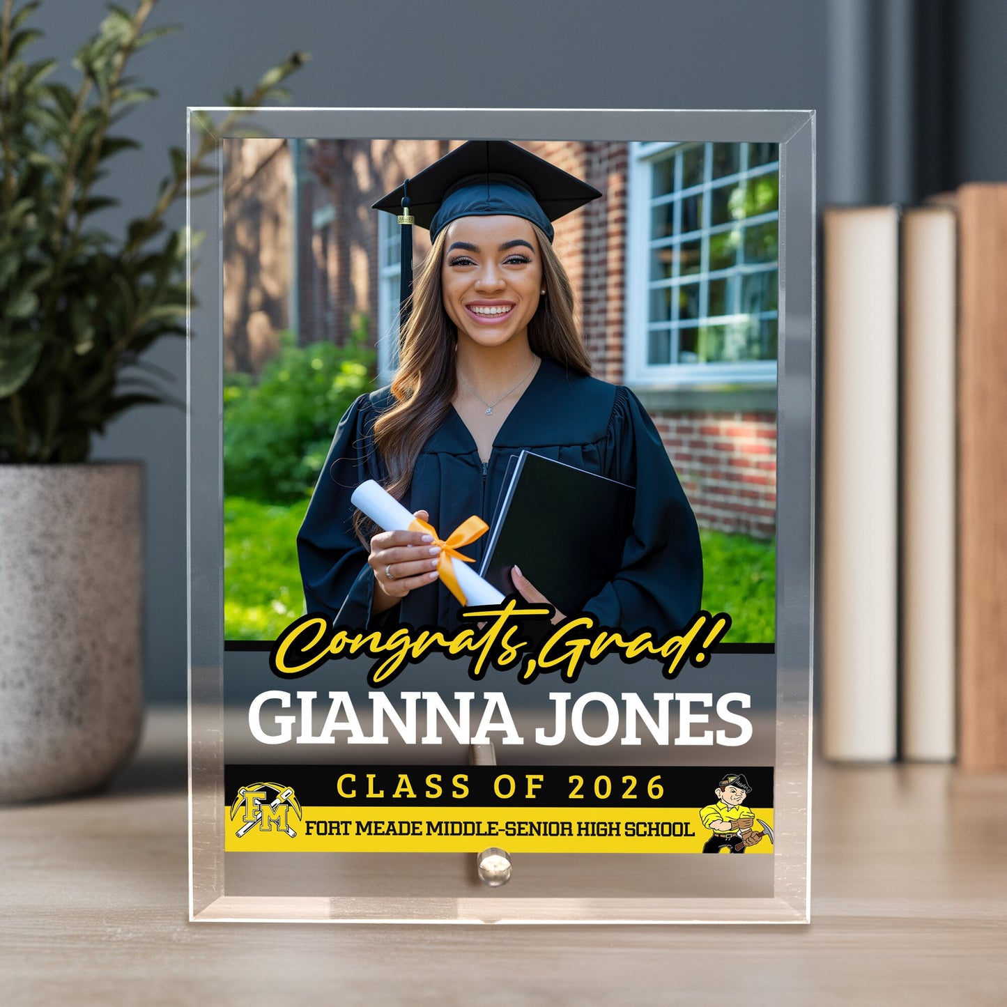 Fort Meade Middle-Senior High School Glass Plaque Design 2
