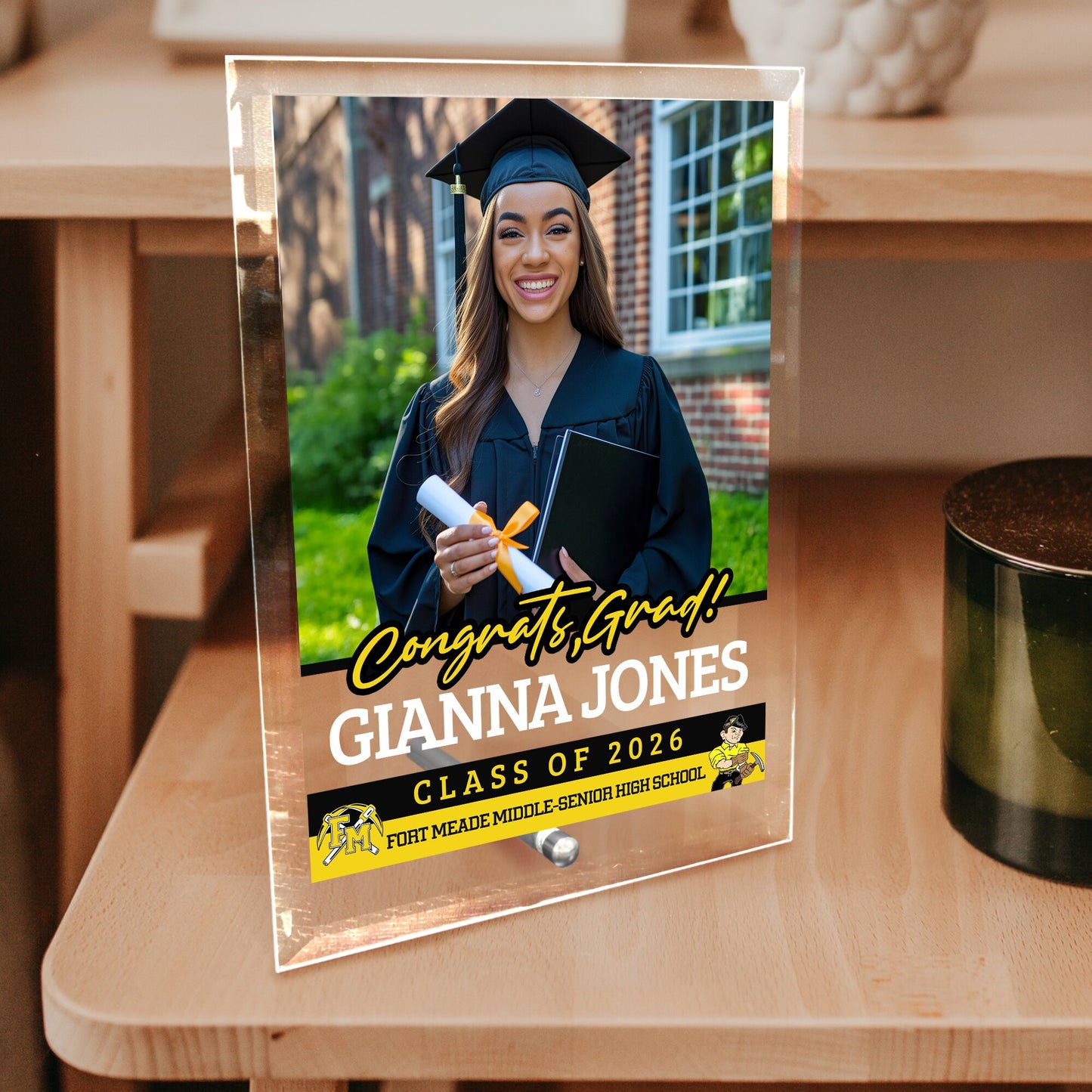 Fort Meade Middle-Senior High School Glass Plaque Design 2