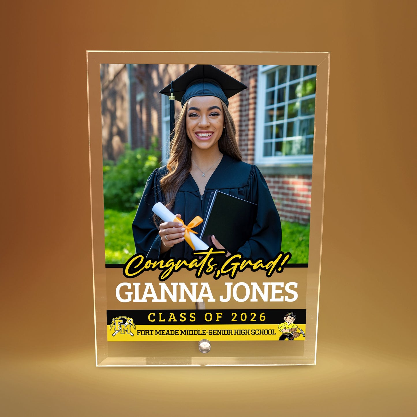 Fort Meade Middle-Senior High School Glass Plaque Design 2